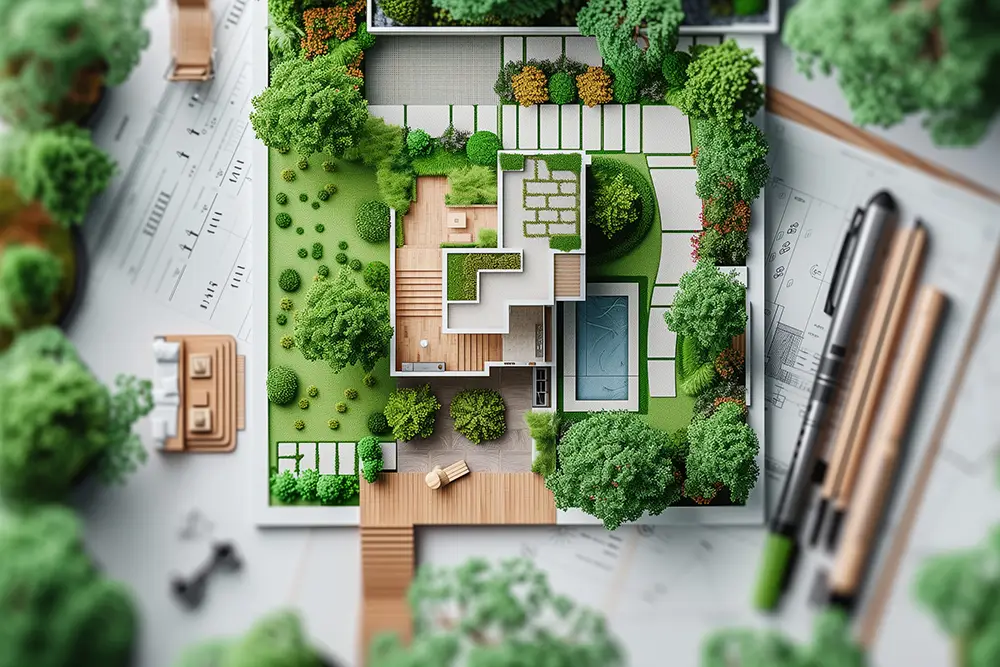 Gartenentwurf mit Wegeführung, Bepflanzung und Flächenaufteilung – individuelle Gartenplanung im Raum Ahrweiler